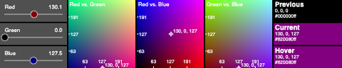 Color Panel 2D preview