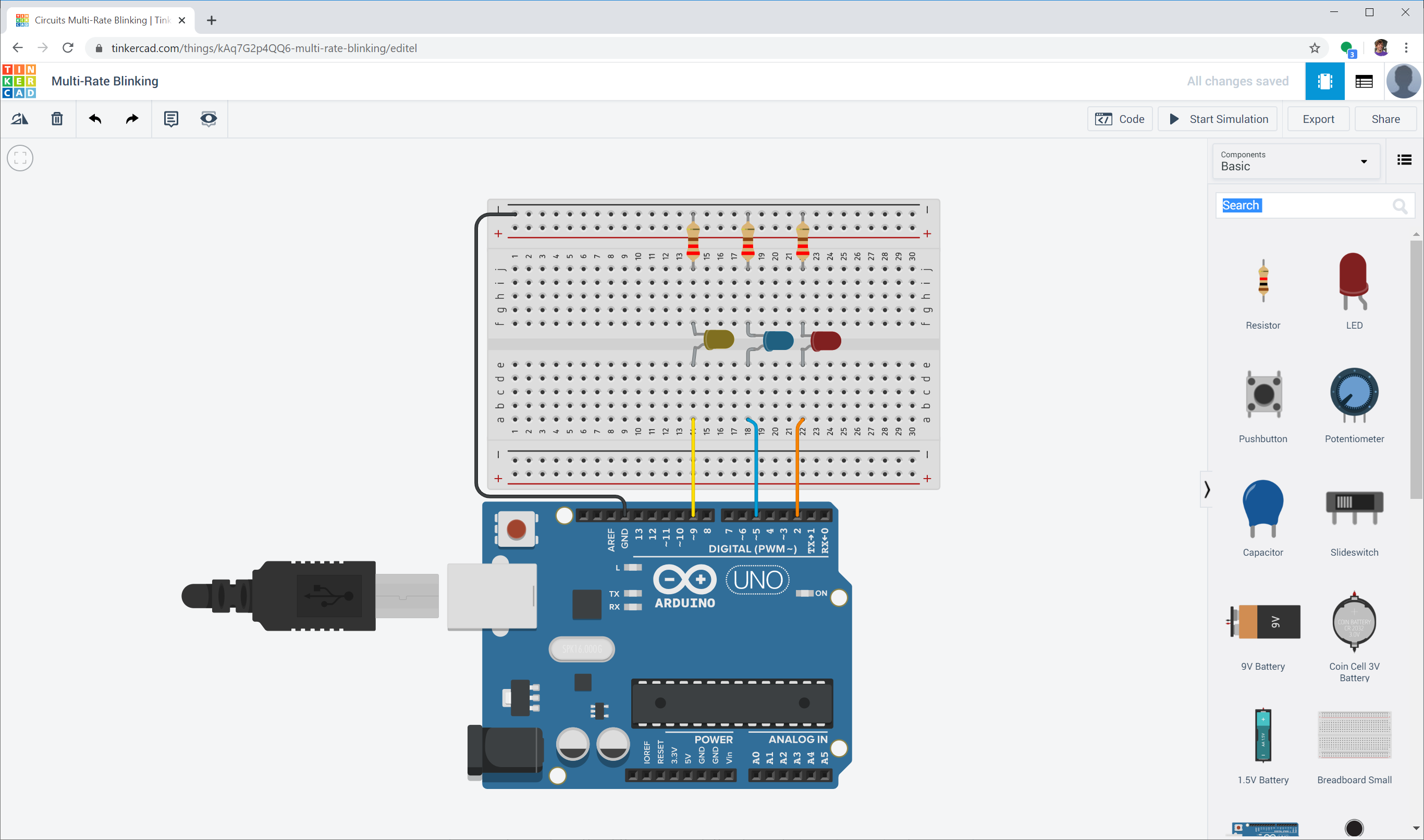 Screenshot of Tinkercad's primary UI