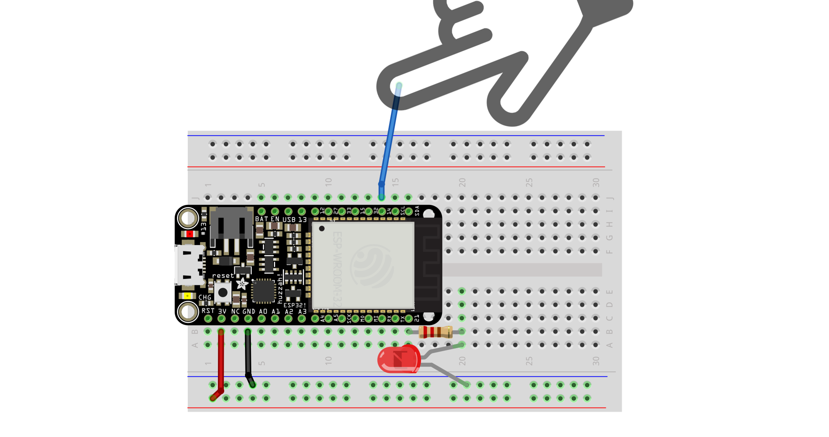 Circuit diagram with a wire hooked to T6