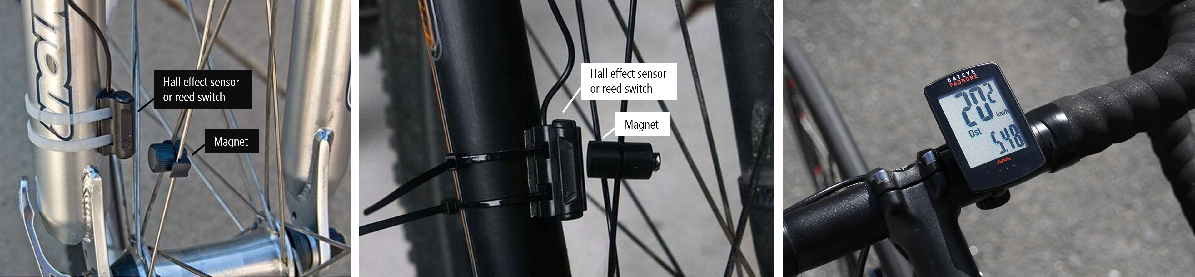 Magnet-based sensors used in bike tachometers